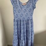 Victoria Made With Love & Laughter Floral Boho Midi Dress Blue/White (S/M) Blue Size M Photo 1