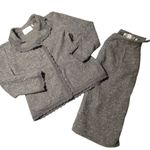 Valentino Skirt Suit Set Sz 12 Wool Angora Blend Brown Tweed Italy Authenticate Photo 1