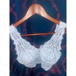 Aerie Eyelash Lace Padded Plunge Bralette Medium M Blue Photo 4