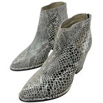 Diba True “Pay Phone” Women’s 8.5 Snake Print Leather Ankle Zip Block Heel Boots Photo 3