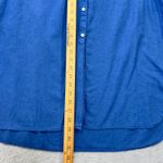 Old Navy  Linen Blend Top Button Down‎ 3/4 Sleeve Casual Blue Shirt XL Coastal Photo 8