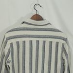 ZARA Striped Button Up Shirt Small Beige gray Long Sleeve Casual Morocco Photo 5