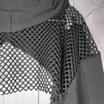 Fishnet Super Cropped Indie Sleeze Goth Hoodie Black Size M Photo 7