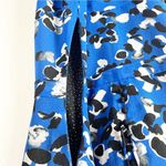 CAbi  Untamed Electric Blue Floral Handkerchief Hem Polka Dot Lined Dress Medium Photo 10