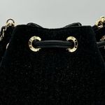 Henri Bendel  Black Sparkle Bucket Bag Gold Chain Strap Photo 5