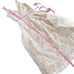 Dress the Population NEW Elisa Vine Embroidered Midi Dress White Nude Small Photo 15