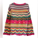 Ecosunny Women's Sweaters Long Sleeve Crew Neck Color Block Striped Hollow Pink Photo 4