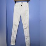 frame denim FRAME Forever Karlie High Rise White Blanc Skinny Jeans EUC Size 25‎ TALL Photo 2