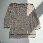 H&M Open knit sweater 3/4 sleeve zipper back closure beige neutral size XS Photo 2