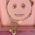 Juicy Couture Gold Charm Bracelet and Heart Locket Earring Set Photo 1
