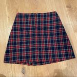 Storets  - Plaid Mini Skirt with Button Detail  in Red and Blue Size S/M Photo 2