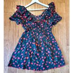 J.Crew ruffle collar floral painted daisy mini dress 6 Black Photo 3