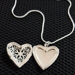 Silver heart locket necklace Photo 2