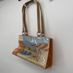 Vintage Style Colorful Illustration Vacation Beach Cafe Shoulder Bag Y2k PVC Orange Photo 6