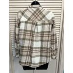 Maurice's Tan/Cream Long Sleeve Flannel Shirt Plaid Size Small Button Up Pockets Photo 3