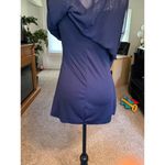 Bailey blue Navy Cold Shoulder Chiffon & Crochet Dress With Lace Sz 9 Long Sleev Photo 6