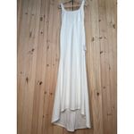 Lulus NWT Loving Fate White Bow Square Neck Backless Maxi Dress Wedding Bride M Photo 2