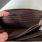 Coach  Monogram Zip Around Quilted Signature Wallet Clutch brown Photo 7