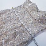 LARA Designs Rhinestones Jeweled Beads Embellished Champagne Mini Dress Size 4 Photo 6