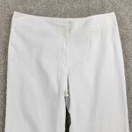 Brooks Brothers 346 Womens Stretch Pants 12 White Wide Leg Flat Front Textured Photo 7