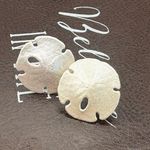 Vintage Gi Gi Sand Dollar Earrings w/ Original Card 80s–90s Coastal Silver Photo 0