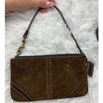 Coach Brown Suede Wristlet Photo 1