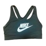 Nike  Pro Sport Bra Women's Medium Support Classic Swoosh Training Top Black Logo Photo 3