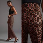 Maeve Anthropologie Pants The Collette Cropped Wide Leg Ponte Floral Geometric Photo 2