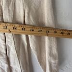 Tribal Tunic Shirt Womens Medium Beige Linen Blend Long Sleeve Button Front Top‎ Photo 6