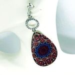 & Other Stories New NWT Silver-Tone Rhinestone Painted Wood Dangle Earrings Photo 0