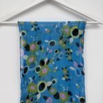Cejon Vintage Blue Multicolor Silk Geometric Print Long Rectangle Silk Scarf Y2k Photo 1