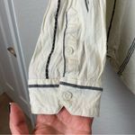 Sanctuary  Women's Ivory and Navy Striped Button-Down Shirt Size L Photo 3