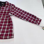 LL Bean Pink Plaid Fleece Lined‎ Flannel Shirt Jacket Shacket Size LARGE Photo 6