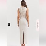 House Of CB  Laria Ecru Vegan Leather‎ Maxi dress Cream Cocktail NWOT Size XL Photo 5