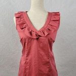 Katherine Barclay Womens Top Size M Coral Sleeveless Ruffles Side Zip Career Photo 0