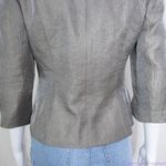 Vintage Niteline ruffle collar metallic grey cocktail blazer jacket, Petite 4 Gray Size 4P Photo 13