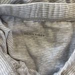 Eileen Fisher Dark Pearl Gray White Linen Jersey Stripe Asymmetrical Skirt Small Photo 3