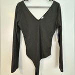 Abound NWT  Long Sleeve Black Metallic Bodysuit Size Medium Nordstrom Photo 0