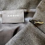 Akris  Pencil Skirt Knee Length Back Zip Lined Career Wool Viscose Dark Gray 8 Photo 1