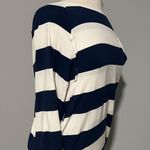 Old Navy Navy Blue White Thick Stripe Maternity Top Photo 1