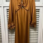 Anthropologie Significant Other Demi Backless Long-Sleeve Column Gown - Caramel Photo 3