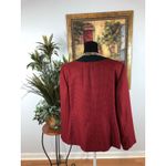 Le Suit Women Size 18 Red Black Long Sleeve Pocket 4 Buttons Closure Round Neck Photo 2