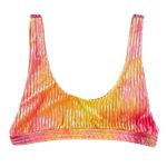 Dippin' Daisy's  Revibe Festival Bikini Top Yellow Pink Ribbed Velvet Size XL Photo 0
