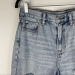American Eagle  Mom Jean Sz 4 XSHORT Heavy Distressed Jeans Photo 5