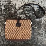 Brighton Tan/Brown Woven Small Shoulder Bag 8x10x2" w/20" Strap Drop Photo 1