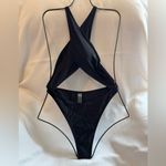 Kaei&Shi One Piece Swimsuit Women Cut Out Criss Cross Thong Monokini Black M Size M Photo 2