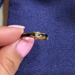 Tory Burch Serif T Black Enamel Stackable Ring size 6 Photo 5