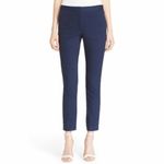 Diane Von Furstenberg  Blue Gennifer Two Stretch Cotton Cropped Trouser Size 6 Photo 3