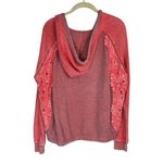 Free People Crochet Lace Hoodie Sz Small Coral Pink Photo 1