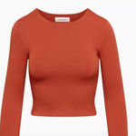 Aritzia  Babaton burnt orange elastic long sleeve crop top sz M Photo 0